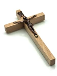 Krzyż ścienny drewniany - 12 cm - kolor jasny