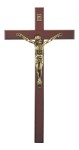 Krzyż drewniany na ścianę - orzech - 27 cm