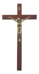 Krzyż drewniany na ścianę - orzech - 27 cm