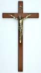 Krzyż drewniany na ścianę - wiśnia - 27 cm