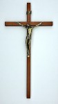 Drewniany krzyż na ścianę - odcień wiśni - 30 cm