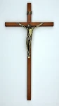 Drewniany krzyż na ścianę - odcień wiśni - 30 cm