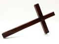 Krzyż drewniany na ścianę, handmade - drzewo egzotyczne - 20,5 cm - krzyż na boku