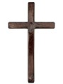 Krzyż drewniany na ścianę, handmade - drzewo egzotyczne - 20,5 cm - front krzyża