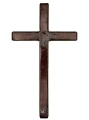 Krzyż drewniany na ścianę, handmade - drzewo egzotyczne - 20,5 cm - front krzyża