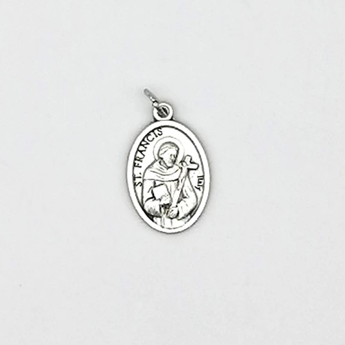 Medalik świętego Franciszka do łańcuszka - wys. 2,2 cm - przód medalika.