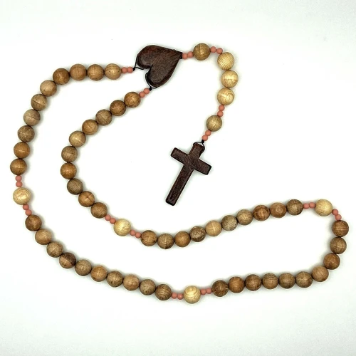 Różaniec drewniany, handmade - 14 mm - polskie + egzotyczne drzewo