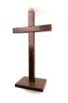 Krzyż drewniany stojący z drzewa egzotycznego - wys. 22 cm