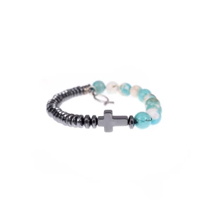 Różaniec na rękę z kamieni turkusowych - 8 mm - pudełko