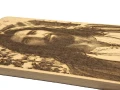 Obraz Pana Jezusa na desce bukowej - Wypalany laserowo - 17,5 x 29 cm - widok z boku