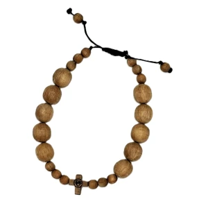 Duży różaniec handmade - 12 mm - jasne drewno